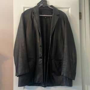 Jones New York black leather blazer size XL